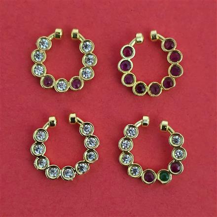 American Diamond Pressing Nose Ring with Gold Plating