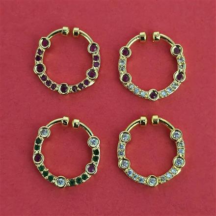 American Diamond Pressing Nose Ring with Gold Plating