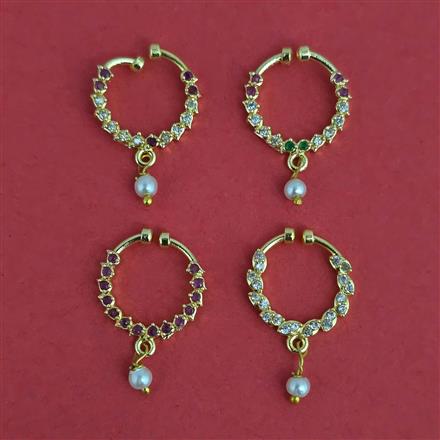 American Diamond Pressing Nose Ring with Gold Plating