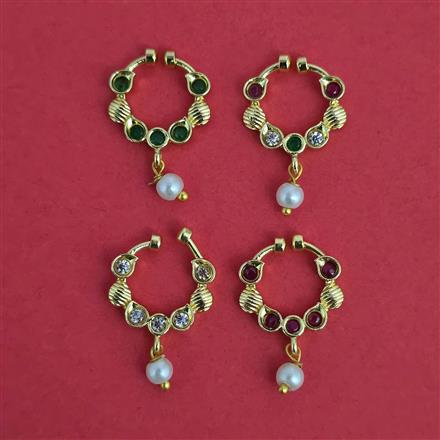 American Diamond Pressing Nose Ring with Gold Plating