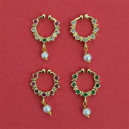 American Diamond Pressing Nose Ring with Gold Plating