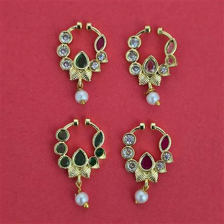 American Diamond Pressing Nose Ring with Gold Plating