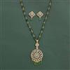 American Diamond Classic Pendant Set with 2 Tone Plating
