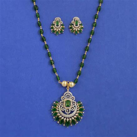 American Diamond Classic Pendant Set with 2 Tone Plating