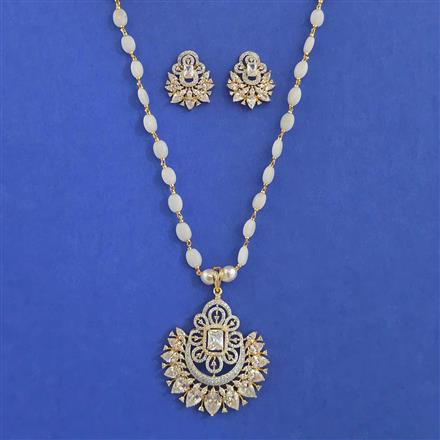 American Diamond Classic Pendant Set with 2 Tone Plating