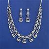 American Diamond Classic Necklace with Rhodium Plating 2 Tone Plating