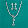 American Diamond Classic Necklace with Rhodium Plating