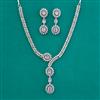 American Diamond Classic Necklace with Rhodium Plating