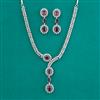American Diamond Classic Necklace with Rhodium Plating