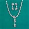 American Diamond Classic Necklace with Rhodium Plating