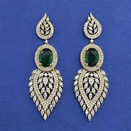American Diamond Classic Earring with Mehndi Plating