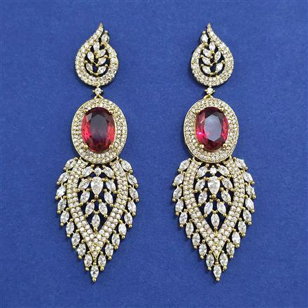 American Diamond Classic Earring with Mehndi Plating