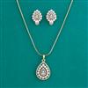American Diamond Classic Pendant Set with 2 Tone Plating