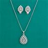 American Diamond Classic Pendant Set with Rhodium Plating