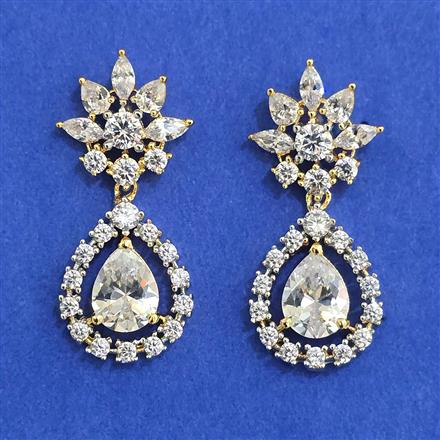 American Diamond Classic Earring with 2 Tone Plating