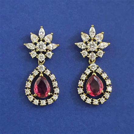 American Diamond Classic Earring with Mehndi Plating