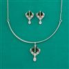 American Diamond Classic Pendant Set with Rhodium Plating