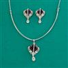 American Diamond Classic Pendant Set with Rhodium Plating