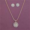 American Diamond Classic Pendant Set with Rhodium Plating 2 Tone Plating Mehndi Plating