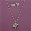 American Diamond Classic Pendant Set with Mehndi Plating