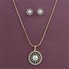 American Diamond Classic Pendant Set with 2 Tone Plating