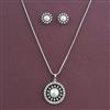 American Diamond Classic Pendant Set with Rhodium Plating