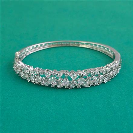American Diamond Openable kada with Rhodium Plating 2 Tone Plating