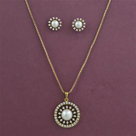 American Diamond Classic Pendant Set with Mehndi Plating