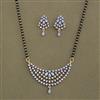 American Diamond Classic Mangalsutra with Rhodium Plating 2 Tone Plating