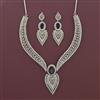 American Diamond Classic Necklace with Rhodium Plating