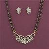American Diamond Classic Mangalsutra with Rhodium Plating 2 Tone Plating