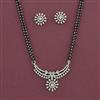 American Diamond Classic Mangalsutra with Rhodium Plating 2 Tone Plating