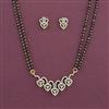 American Diamond Classic Mangalsutra with Rhodium Plating 2 Tone Plating