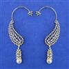 American Diamond Earcuff with Rhodium Plating 2 Tone Plating Mehndi Plating
