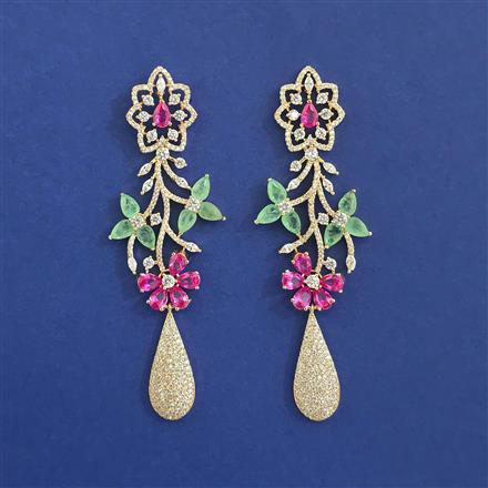 American Diamond Long Earring with Carat Plating