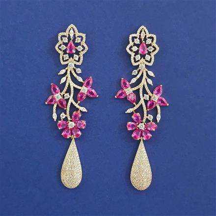 American Diamond Long Earring with Carat Plating