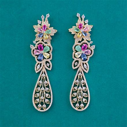 American Diamond Long Earring with Carat Plating