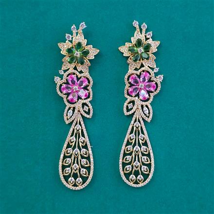 American Diamond Long Earring With Carat Plating