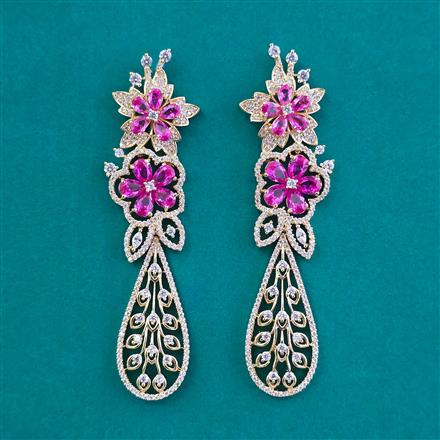 American Diamond Long Earring With Carat Plating