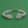 American Diamond Openable kada with Rhodium Plating
