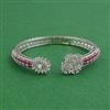 American Diamond Openable kada with Rhodium Plating