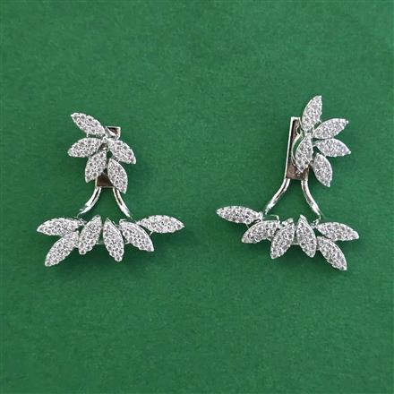 American Diamond Classic Earring with Rhodium Plating 2 Tone Plating Mehndi Plating