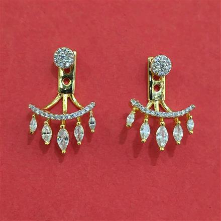 American Diamond Classic Earring with Rhodium Plating 2 Tone Plating Mehndi Plating