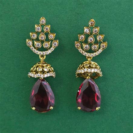 American Diamond Classic Earring with Mehndi Plating