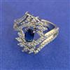 American Diamond Adjustable Ring with Rhodium Plating