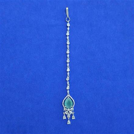 American Diamond Classic Tikka with Rhodium Plating
