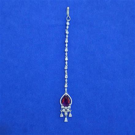 American Diamond Classic Tikka with Rhodium Plating