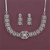 American Diamond Classic Necklace with Rhodium Plating 2 Tone Plating Mehndi Plating