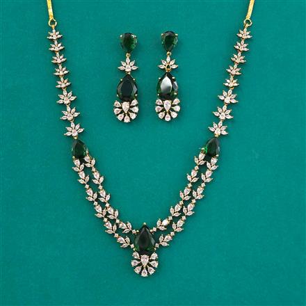 American Diamond Classic Necklace with Mehndi Plating