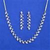 American Diamond Delicate Necklace with Rhodium Plating 2 Tone Plating